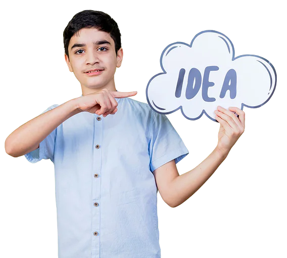Young boy excited and giving a thumbs up – call-to-action section image encouraging enrollment